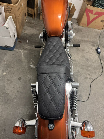 Saddlemen Step Up Lattice Stitch 2-Up Seat 1977-2003 Harley Sportster Models XL