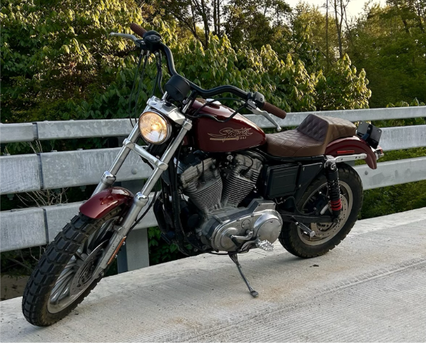Saddlemen Brown Lattice Stitched Step Up Seat 1979-2003 Harley Sportster XL XLH
