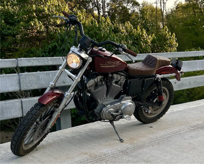 Saddlemen Brown Lattice Stitched Step Up Seat 1979-2003 Harley Sportster XL XLH
