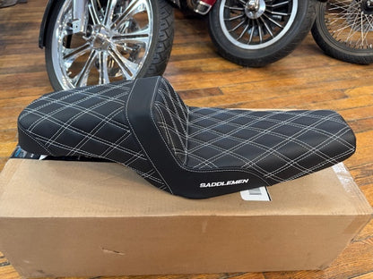 Saddlemen Step Up White Lattice Gel Seat fits 2004-2022 Harley Sportster 3.3Gal