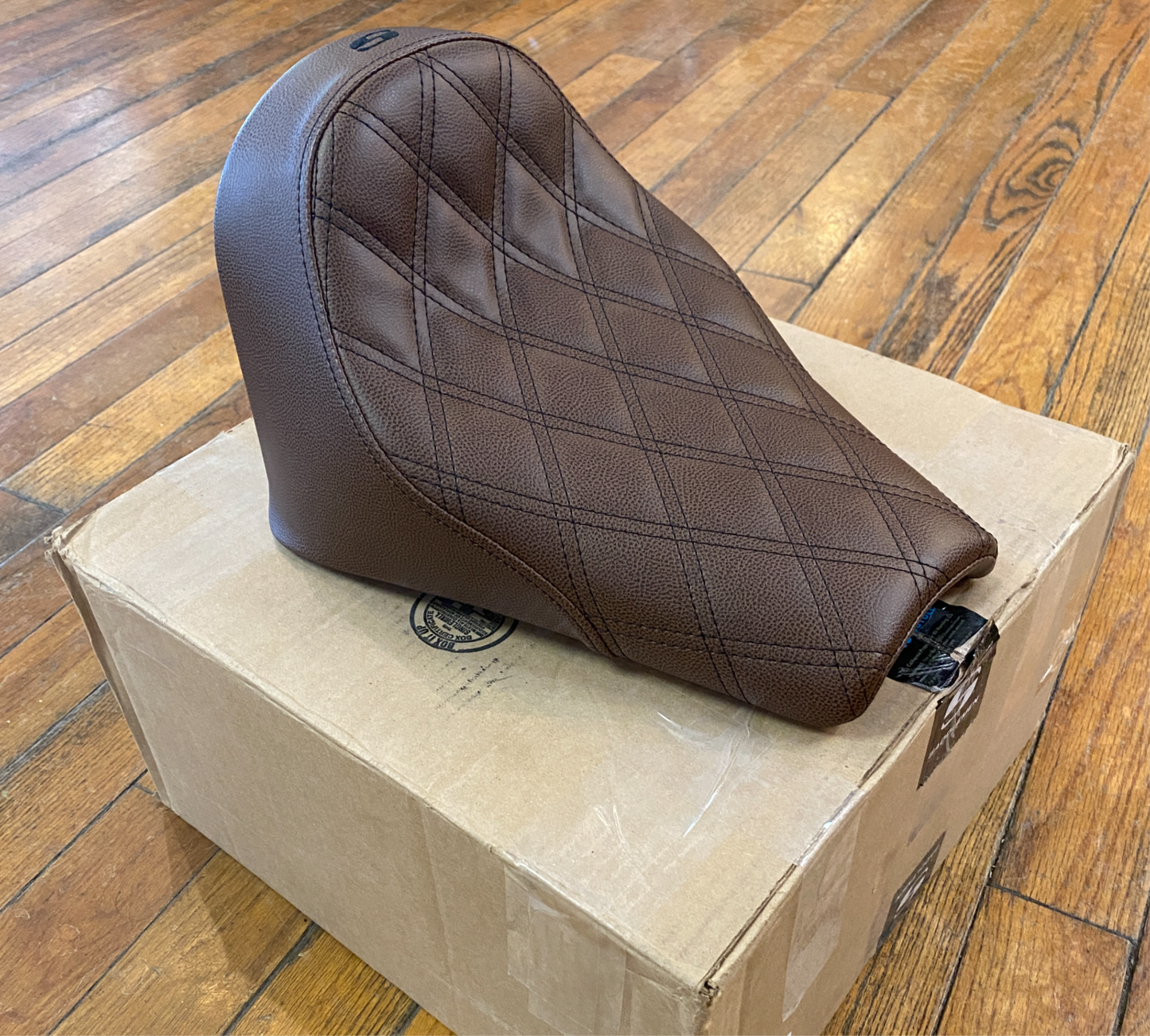 Saddlemen Renegade Brown Lattice Solo Gel Seat for 2018-2024 Indian Scout Bobber