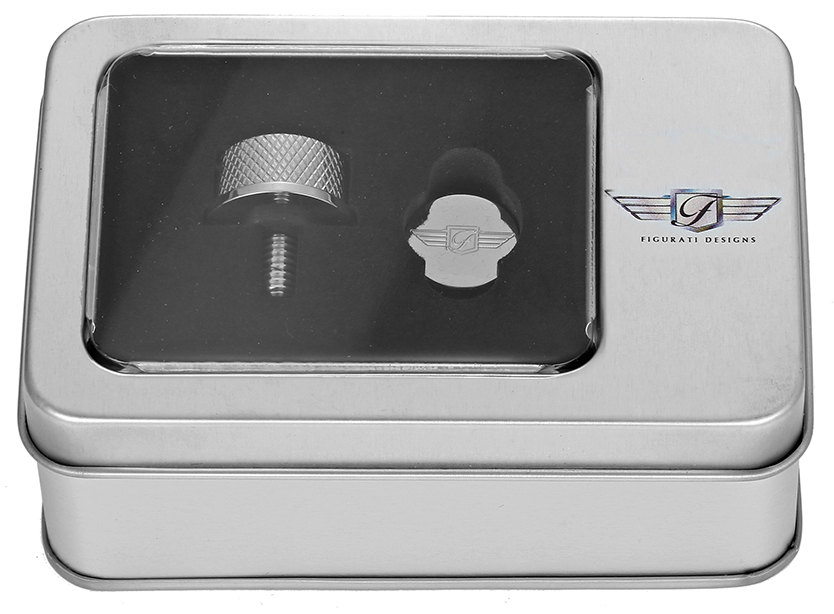 Figurati Designs Logo Seat Bolt Knob 1/4"-20 for 1965-2022 Harley Davidson