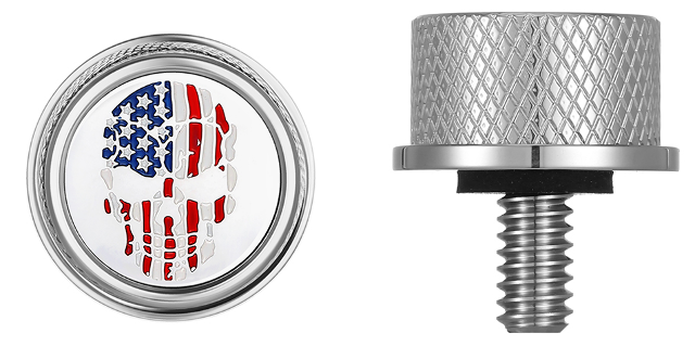 Figurati Skull USA Flag 1/4"-20 Seat Bolt Knob for 1965-2022 Harley Davidson