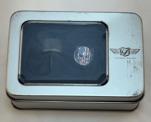 Figurati Skull USA Flag Black 1/4"-20 Seat Bolt Knob for 1965-22 Harley Davidson