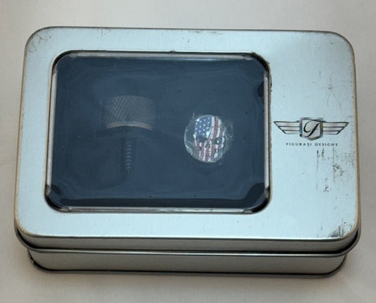 Figurati Skull USA Flag Black 1/4"-20 Seat Bolt Knob for 1965-22 Harley Davidson