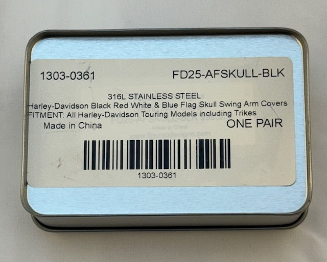 Figurati Skull USA Flag Black 1/4"-20 Seat Bolt Knob for 1965-22 Harley Davidson