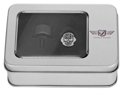 Figurati B&W Skull USA Flag Black 1/4"-20 Seat Bolt Knob for 1965-2022 Harley