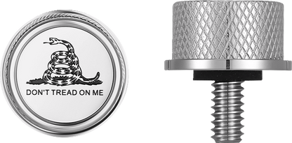 Figurati B&W Don't Tread On Me 1/4"-20 Seat Bolt Knob for 1965-2022 Harley