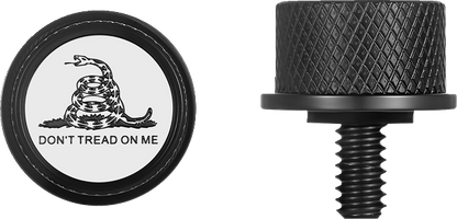 Figurati B&W Don't Tread On Me Black 1/4"-20 Seat Bolt Knob for 1965-22 Harley