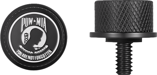 Figurati B&W POW-MIA Black 1/4"-20 Seat Bolt Knob for 1965-2022 Harley Davidson