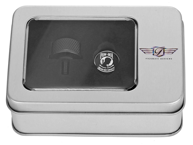 Figurati B&W POW-MIA Black 1/4"-20 Seat Bolt Knob for 1965-2022 Harley Davidson