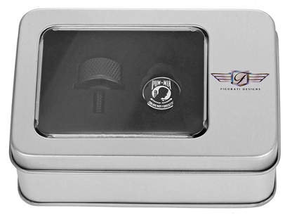 Figurati B&W POW-MIA Black 1/4"-20 Seat Bolt Knob for 1965-2022 Harley Davidson