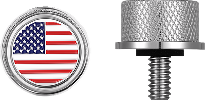 Figurati American Flag USA 1/4"-20 Seat Bolt Knob for 1965-2022 Harley Davidson