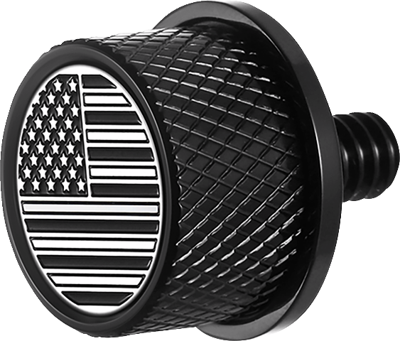Figurati B&W USA Flag Black 1/4"-20 Seat Bolt Knob for 1965-22 Harley Davidson