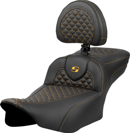 Saddlemen Extended Reach Roadsofa Gold Stitch Seat fits 2023-2026 Harley Touring