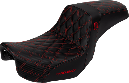 Saddlemen SDC Pro Series Red Lattice Gelcore Seat for 2006-2017 Harley Dyna FXD