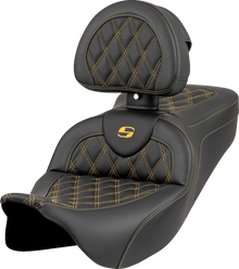 Saddlemen Roadsofa Gold Lattice Gel Seat & Backrest for 2008-2025 Harley Touring