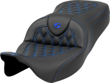 Saddlemen Roadsofa Blue Lattice Stitch Gelcore Seat for 2008-2025 Harley Touring