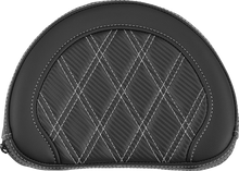 Saddlemen Contour Silver Carbon Lattice Stitch Sissy Bar Backrest Pad for Harley