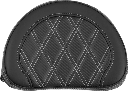 Saddlemen Contour Silver Carbon Lattice Stitch Sissy Bar Backrest Pad for Harley