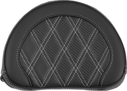 Saddlemen Contour Silver Carbon Lattice Stitch Sissy Bar Backrest Pad for Harley