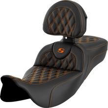 Saddlemen Roadsofa Orange Lattice Extended Seat & Backrest 08-25 Harley Touring