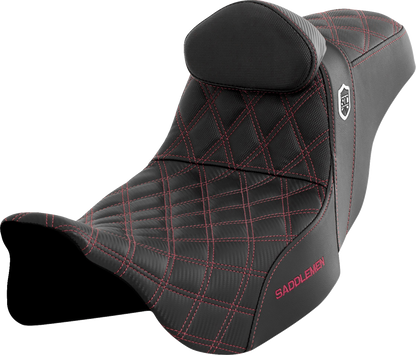 Saddlemen SDC Pro Series Wine Lattice Seat & Backrest for 2008-25 Harley Touring