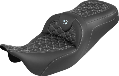 Saddlemen Roadsofa Silver Tri Gripper Gel Seat for 2008-2025 Harley Touring FLHT