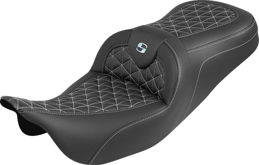 Saddlemen Roadsofa Silver Tri Gripper Gel Seat for 2008-2025 Harley Touring FLHT