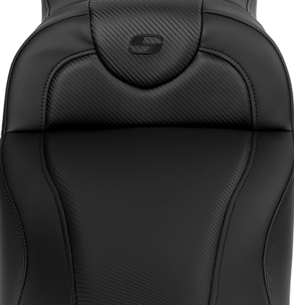 Saddlemen Roadsofa Carbon Fiber Extended Seat w/ Backrest 2008-24 Harley Touring