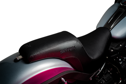 Slyfox Lowrider Smooth Carbon Fiber Seat fits 2018-2025 Harley Softail FXLR FLSB