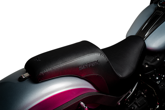 Slyfox Lowrider Smooth Carbon Fiber Seat fits 2018-2025 Harley Softail FXLR FLSB