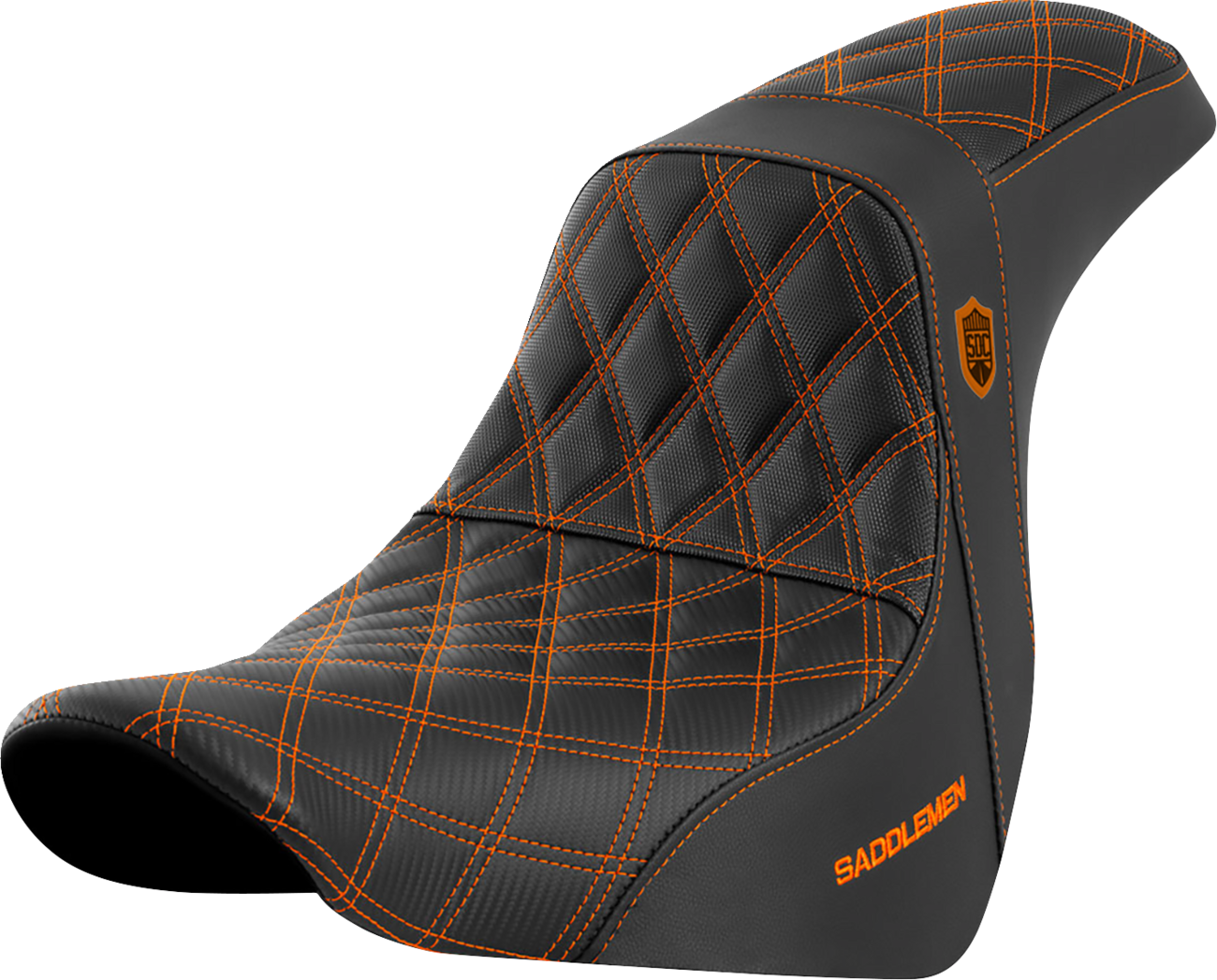 Saddlemen SDC Pro Series Orange Lattice Seat fits 2018-2025 Harley Softail FXLR