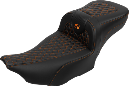 Saddlemen Roadsofa Orange Honeycomb Extended Seat Backrest 23-25 Harley Touring