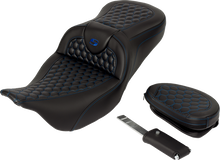 Saddlemen Roadsofa Blue Honeycomb Gel Seat & Backrest 2008-2025 Harley Touring