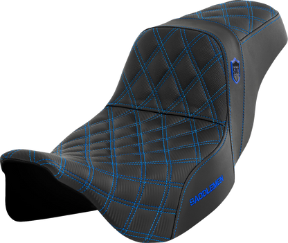Saddlemen SDC Pro Series Blue Lattice Gelcore Seat for 2008-2024 Harley Touring