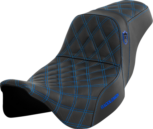 Saddlemen SDC Pro Series Blue Lattice Gelcore Seat for 2008-2024 Harley Touring