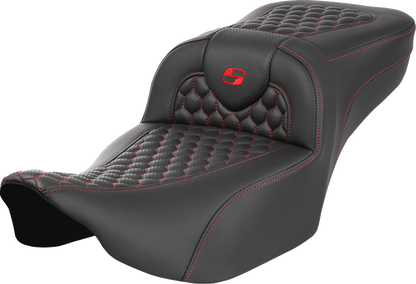 Saddlemen Roadsofa Red Honeycomb Extended Gel Seat fits 2023-2026 Harley Touring