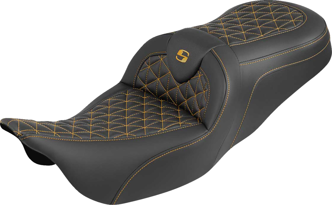 Saddlemen Roadsofa Gold Tri Gripper Gel Seat for 2008-2025 Harley Touring FLHX