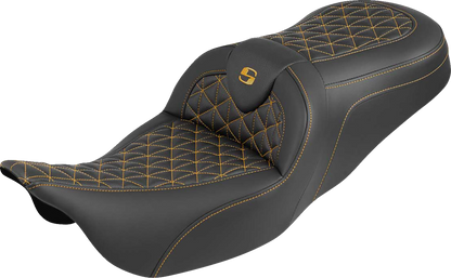 Saddlemen Roadsofa Gold Tri Gripper Gel Seat for 2008-2025 Harley Touring FLHX