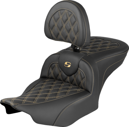 Saddlemen Roadsofa Lattice Stitch Gel Seat w/ Backrest for 2023-2026 Harley FLHX
