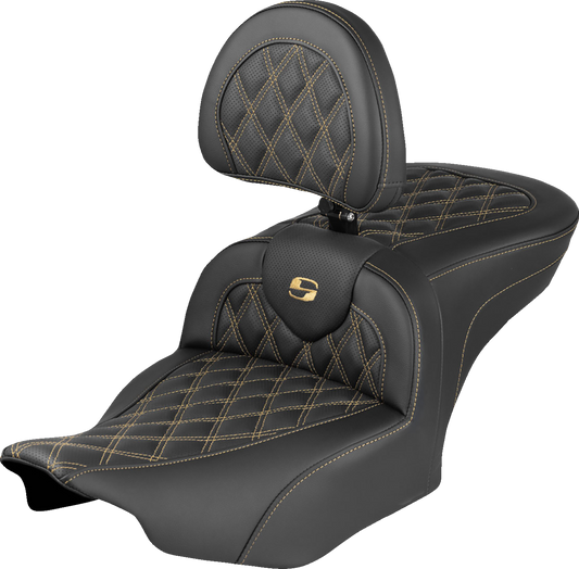 Saddlemen Roadsofa Lattice Stitch Gel Seat w/ Backrest for 2023-2026 Harley FLHX