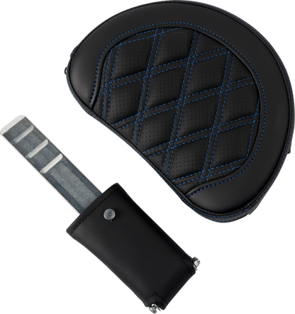 Saddlemen Roadsofa Blue Lattice Gel Seat w/ Backrest for 2008-24 Harley Touring