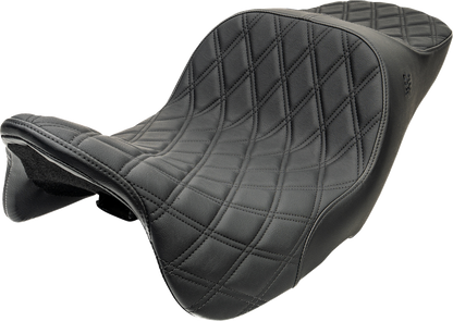 Slyfox Chariot Black Diamond Stitch Seat fits 2009-2025 Harley Touring FLH FLT