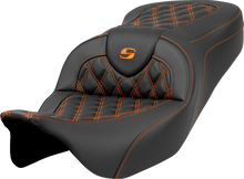 Saddlemen Roadsofa Orange Lattice Stitch Gel Seat fits 2008-2025 Harley Touring