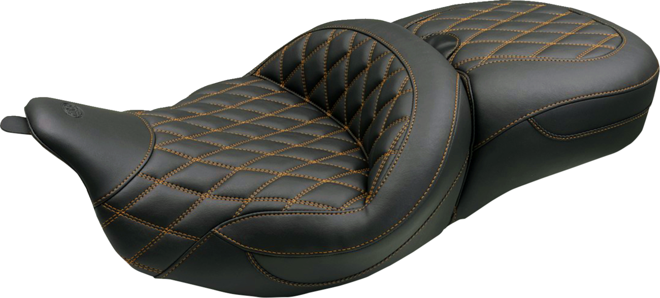 Mustang Super Tour Brown Diamond Stitch Seat for 23-26 Harley Street Road Glide