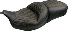 Mustang Super Tour Brown Diamond Extended Seat fits 2008-2025 Harley Touring