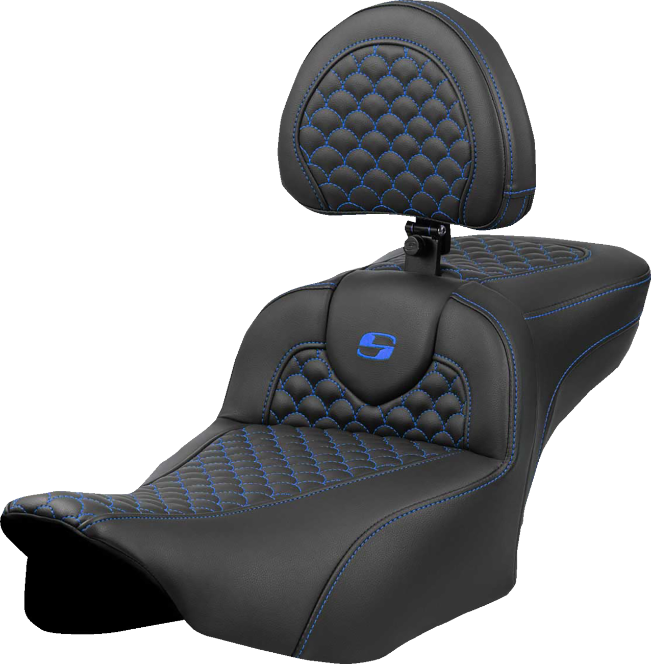 Saddlemen Extended Reach Roadsofa Blue Stitch Seat fits 2023-2025 Harley Touring