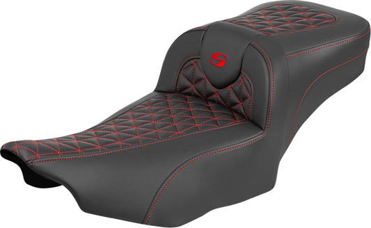 Saddlemen Roadsofa Red Tri Gripper Extended Seat for 2023-2026 Harley Touring