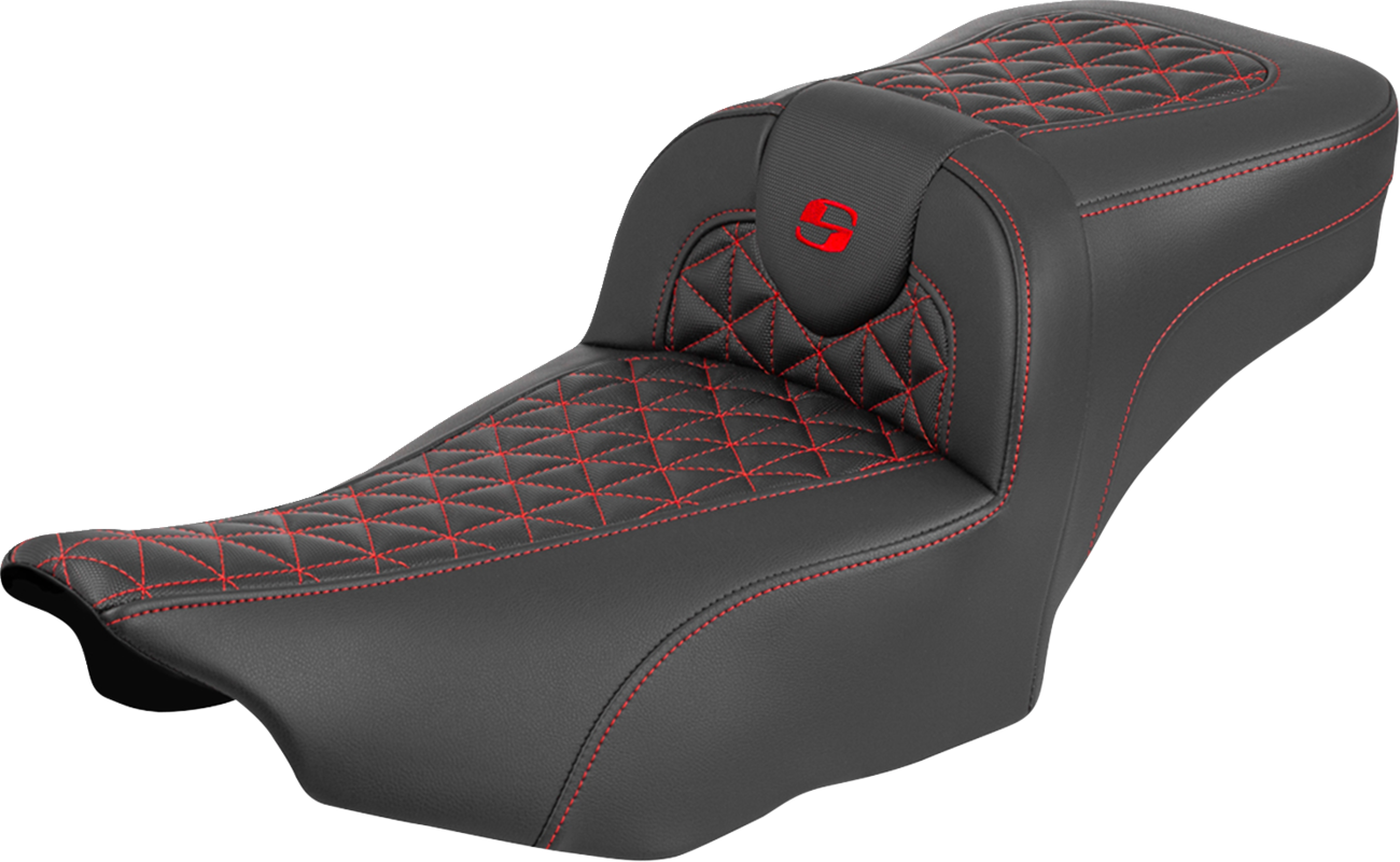 Saddlemen Roadsofa Red Tri Gripper Extended Seat for 2023-2026 Harley Touring